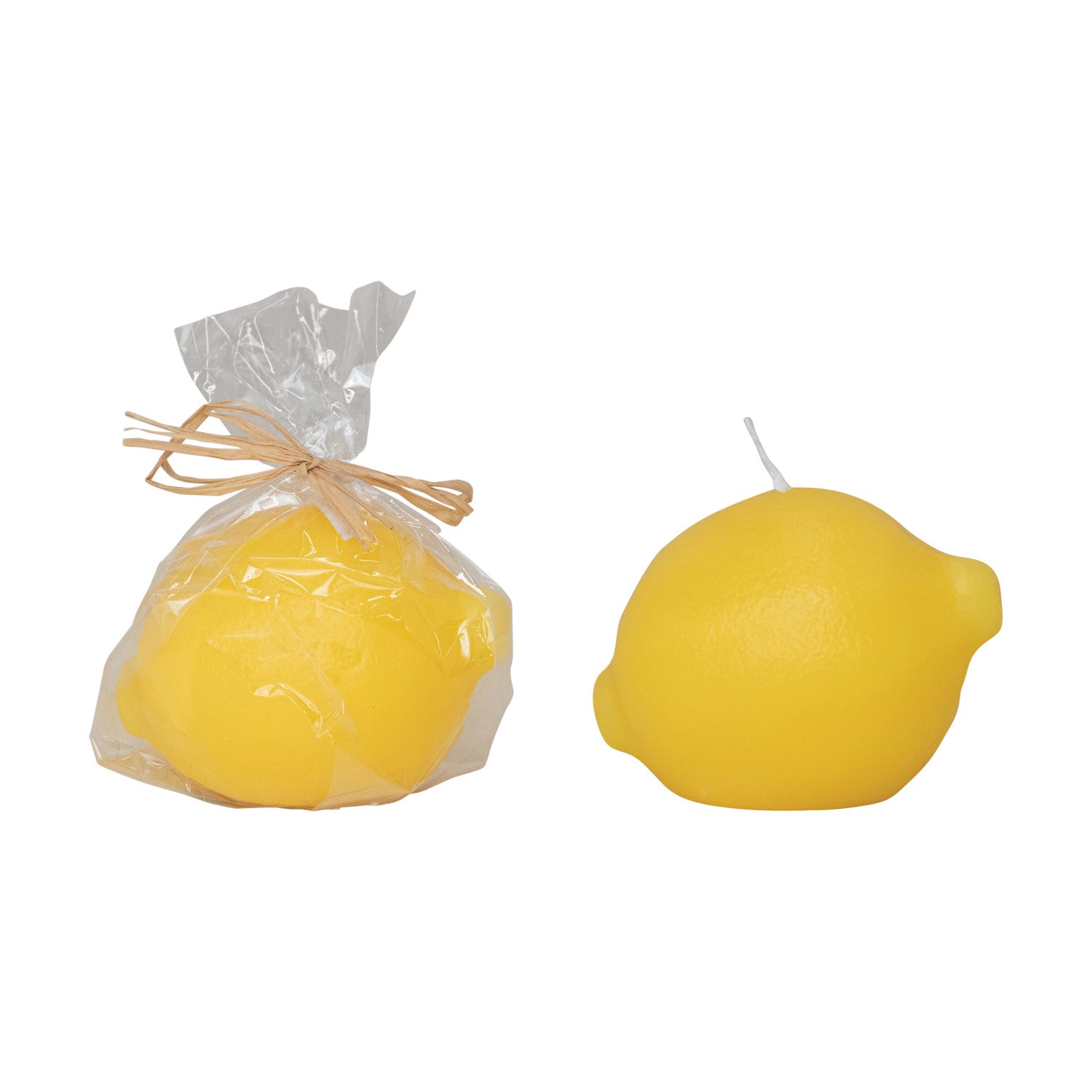 Unscented Lemon Shaped Candle, Yellow (Est. Burn Time 12 Hours)