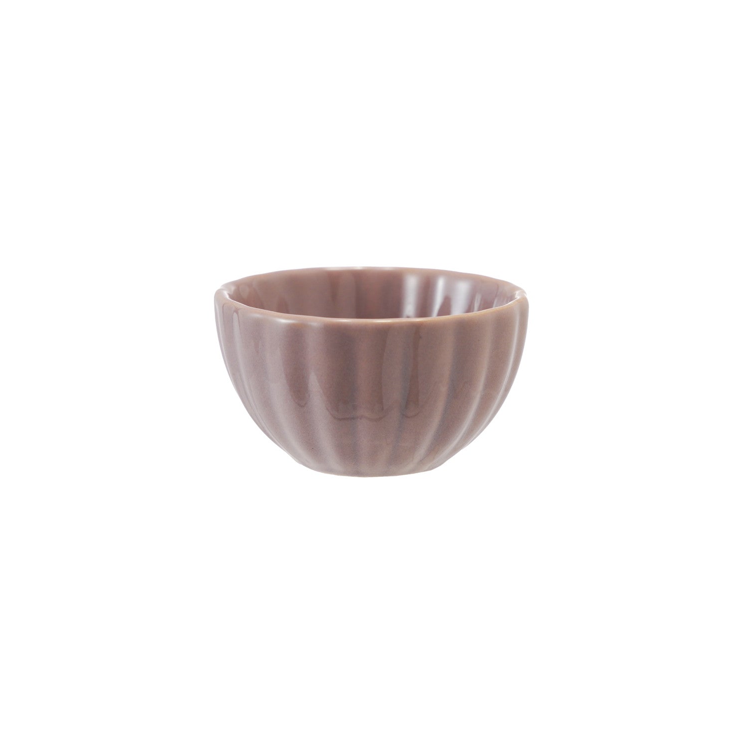 Stoneware Ribbed Bowl, Reactive Glaze, Lavender Color (Each One Will Vary)