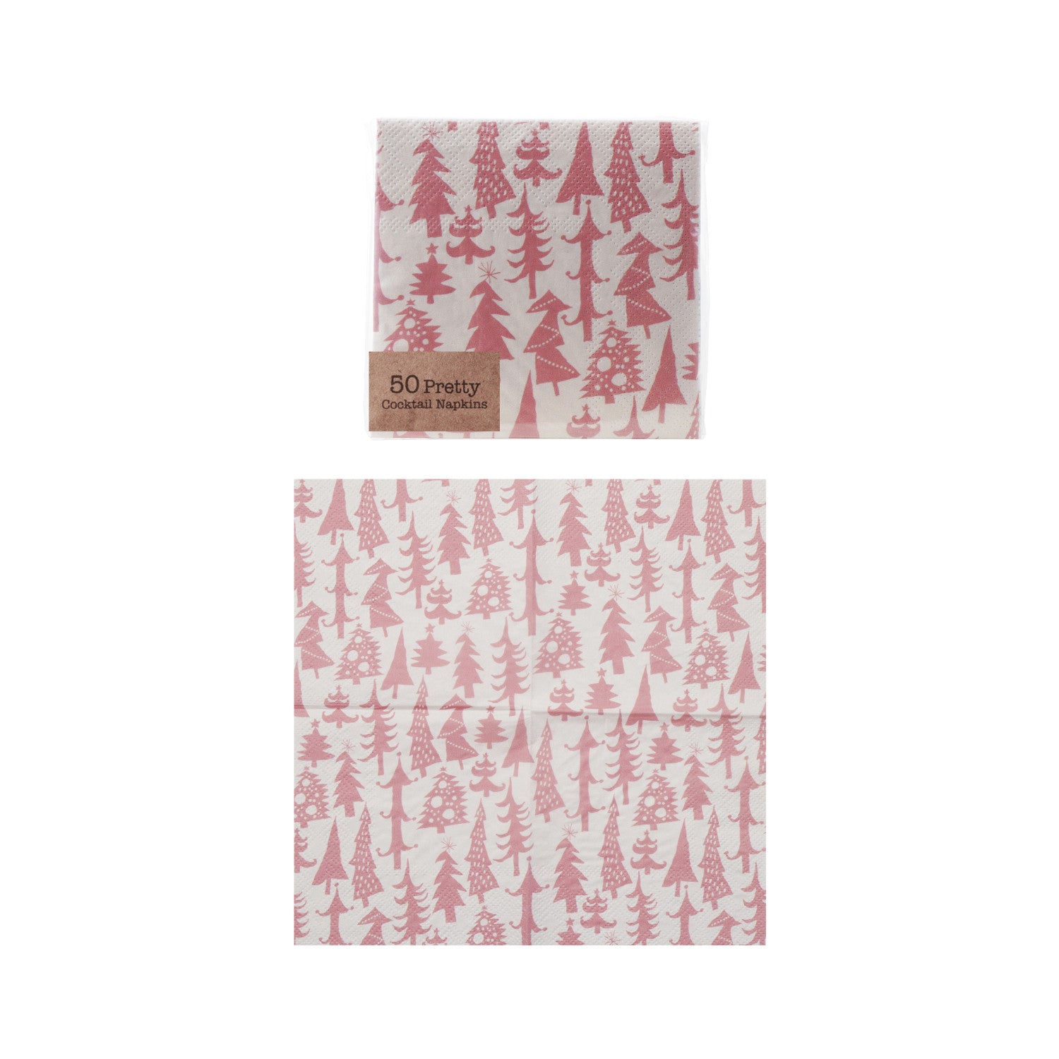 Paper Cocktail Napkins with Tree Pattern (Contains 50 Folded Pieces) ©
