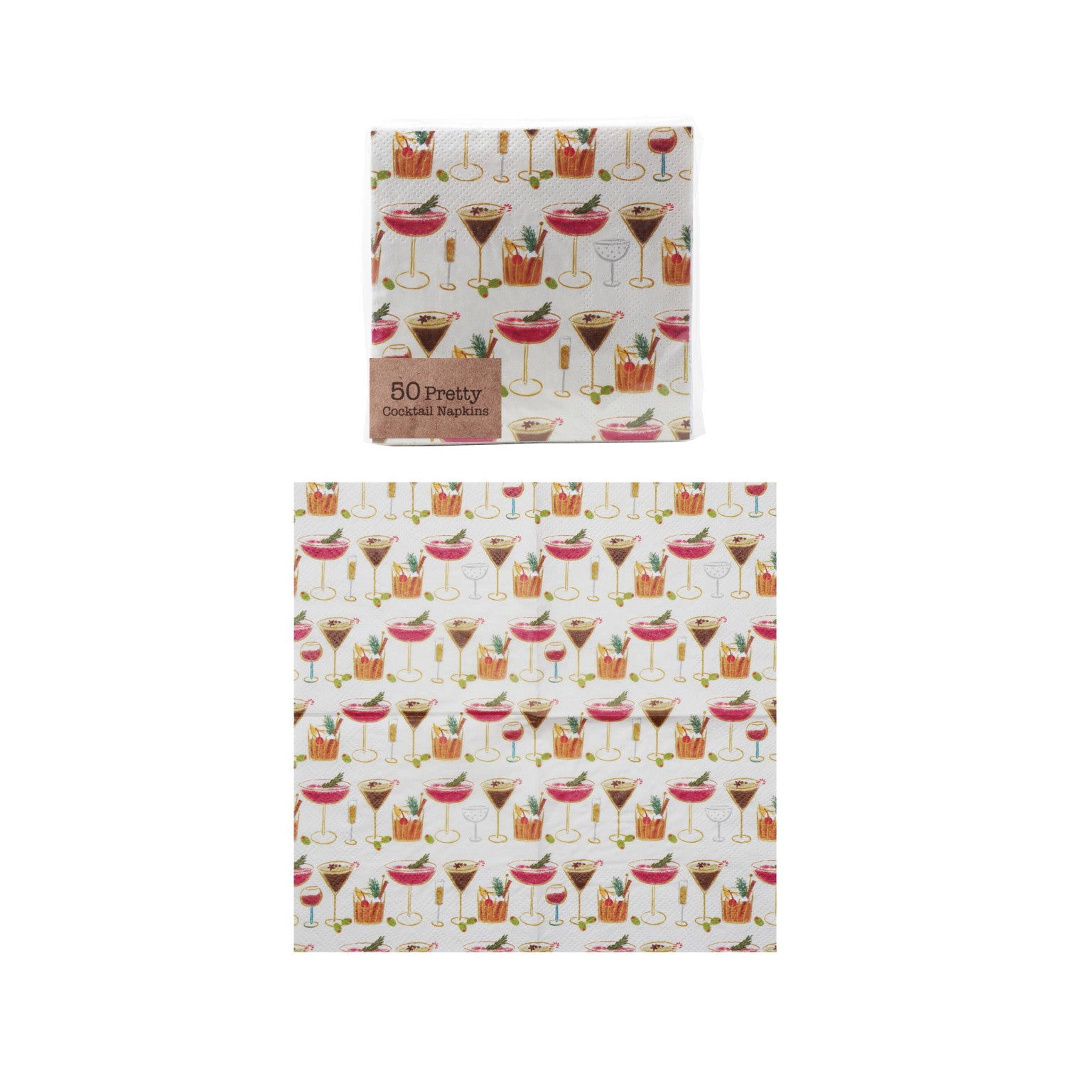 Paper Cocktail Napkins with Cocktail Pattern (Contains 50 Pieces) ©
