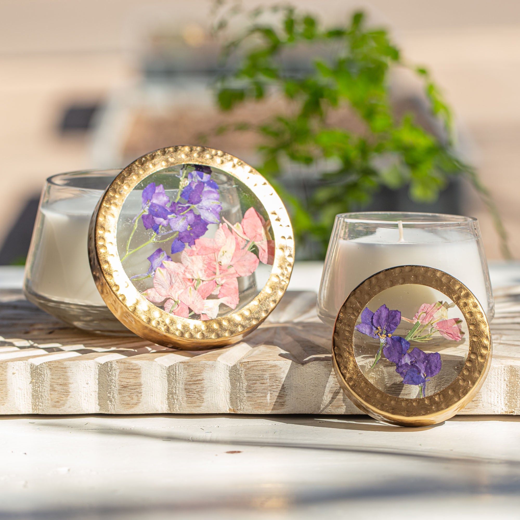 Poppy - Home & Gift Roman Lavender Pressed Floral Candle - Thumbnail 5