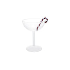 6 oz. Coupe Glass with Candy Cane, Red & White