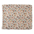 Woven Cotton Printed Throw w/ Sherpa Back, Flower Pattern & Fringe
