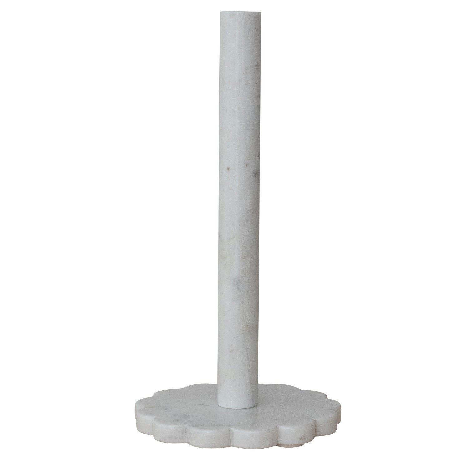 Marble Scalloped Paper Towel Holder, White