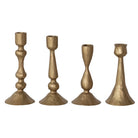 Hand-Forged Metal Taper Holder, Antique Gold Finish, 4 Styles (Holds 1/2" Taper)