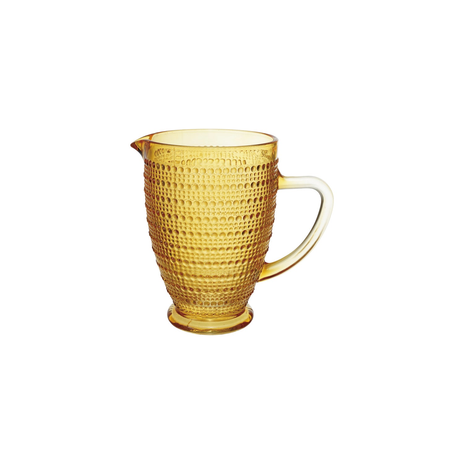 32 oz. Glass Footed Pitcher with Raised Dots, Yellow