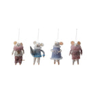 Handmade Wool Felt Mouse in Winter Clothes Ornament, 4 Styles