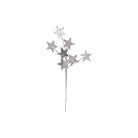 22"H Paper Star Spray, Silver Glitter Finish