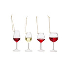 4"H Wine Glass Ornament, 4 Styles