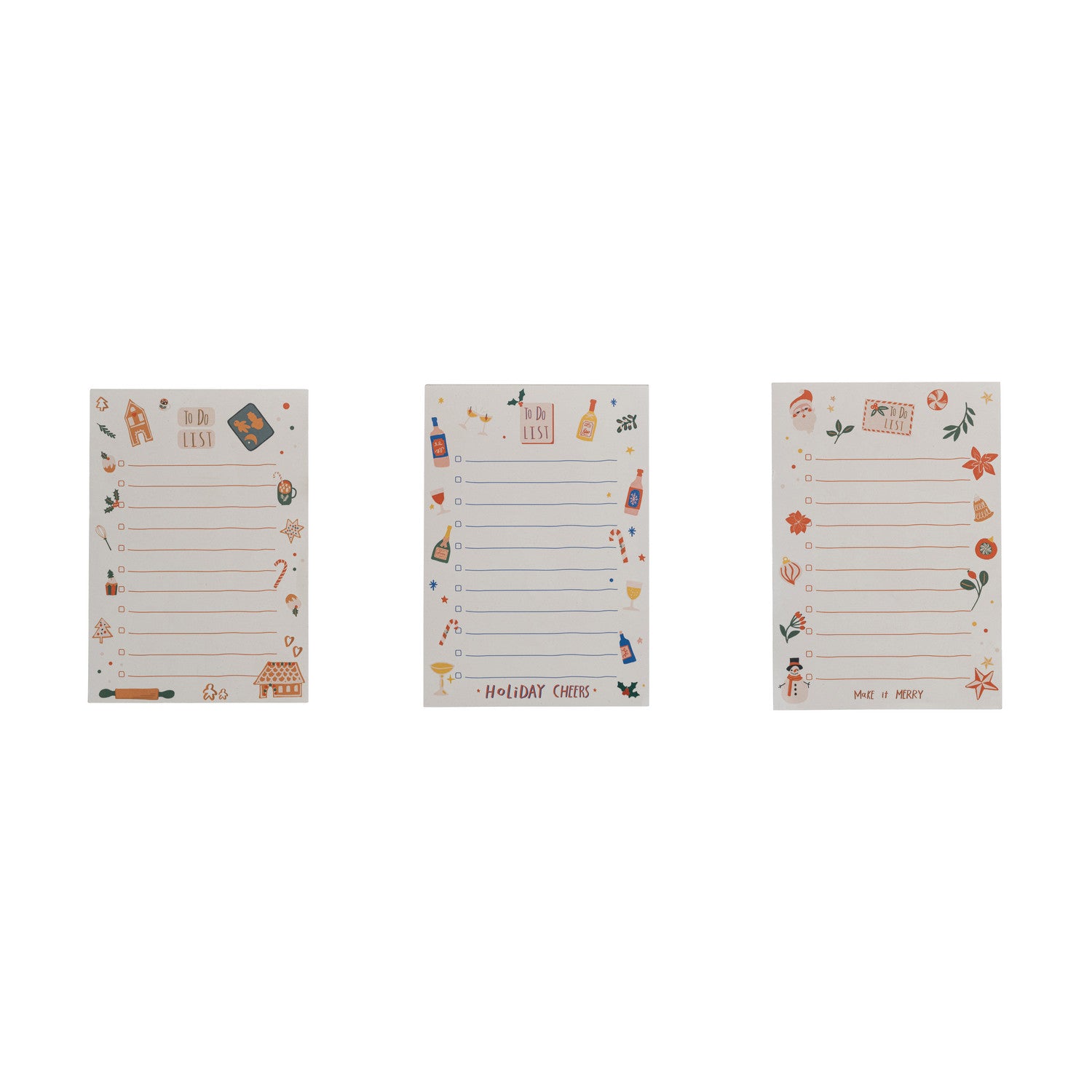 Handmade To-Do List Notepad with Holiday Pattern, 3 Styles