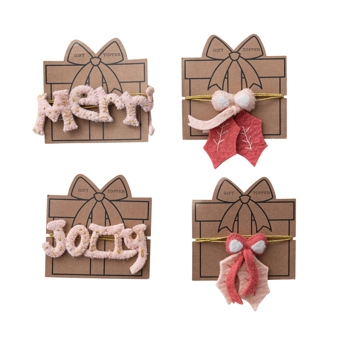 Handmade Wool Felt Gift Topper with 40